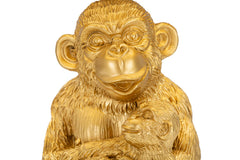Lampe de table Singe Doré abat-jour Tissu Noir