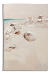 Impression sur toile plage cadre en bois