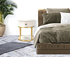 BED SIDE MONTPELLIER CREAM CM Ø 42X48