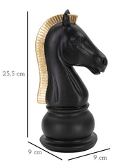 Sculpture Cheval Noir et Doré