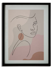 Tampon avec cadre Visage Minimaliste en couleurs douces