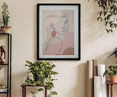 Tampon avec cadre Visage Minimaliste en couleurs douces