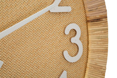 Horloge murale ronde Boho cadre en Bambou naturel