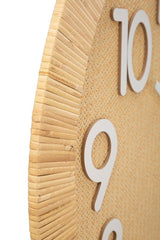 Horloge murale ronde Boho cadre en Bambou naturel