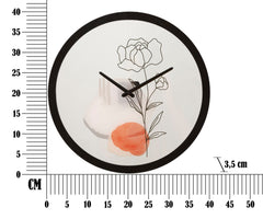 Horloge murale ronde motif rose