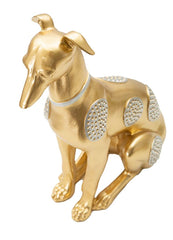 Statue de chien assis or décorations argentées