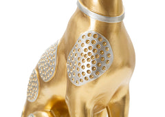 Statue de chien assis or décorations argentées