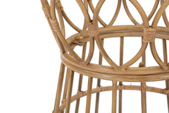 Table basse ronde Panama métal rotin et verre