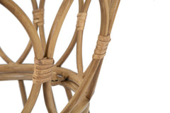 Table basse ronde Panama métal rotin et verre