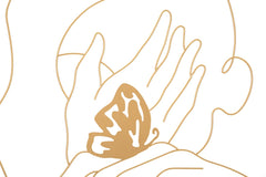 Panneau mural décoratif visage avec mains et papillon en fer