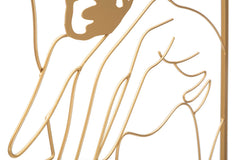 Panneau mural décoratif visage avec mains et papillon en fer