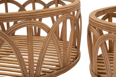 Plateaux ronds en rotin tressé ensemble 3 pcs