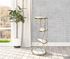 Support de téléphone en métal et verre Twisty Or et Verre Transparent