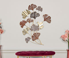 Panneau mural décoratif 3D Windy Métal couleur Or et Brindilles colorées