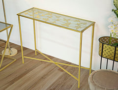 CONSOLE PAPILLONS VERRE CM 100X35X80