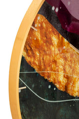 Horloge murale ronde Mity Verre décoré cadre doré