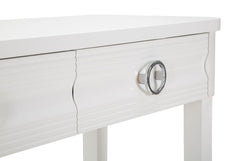 Console en bois blanc 2 tiroirs avec étagère