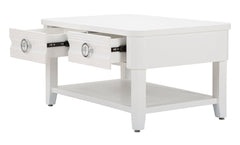 Table basse rectangulaire avec 2 tiroirs Shine Blanc