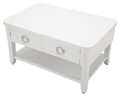 Table basse rectangulaire avec 2 tiroirs Shine Blanc