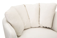 Fauteuil Kiev Tissu Beige pieds Métal Doré
