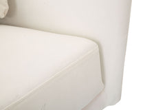 Fauteuil Kiev Tissu Beige pieds Métal Doré