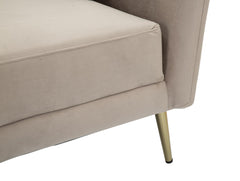 Fauteuil Kiev Tissu Gris pieds métal doré