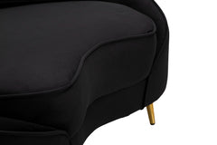 SOFA 2 SEATERS OSLO WITH CUSHIONS BLACK CM 148X84X68