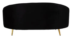 SOFA 2 SEATERS OSLO WITH CUSHIONS BLACK CM 148X84X68