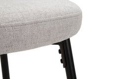 Tabouret de bar Losanna Tissu gris pieds et repose-pieds métal Noir Ensemble 2 pz