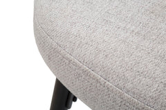 Tabouret de bar Losanna Tissu gris pieds et repose-pieds métal Noir Ensemble 2 pz