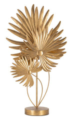 Lampe de table métal doré design feuilles