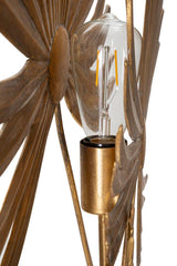 Lampe de table métal doré design feuilles