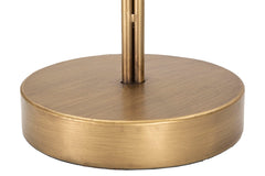 Lampe de table en métal doré 3 points lumineux base ronde feuilles exotiques