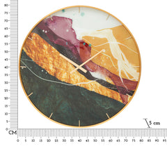 Horloge murale ronde Mity Verre décoré cadre doré