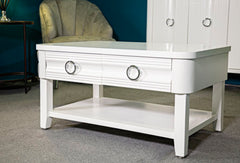 Table basse rectangulaire avec 2 tiroirs Shine Blanc