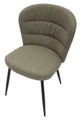 Chaise Losanna tissu vert pieds métal noir (ensemble de 2)