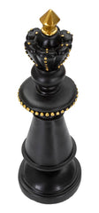 Roi d'échecs noir décorations dorées