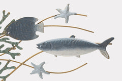 Panneau mural décoratif métal 3D étoile de mer et récif corallien