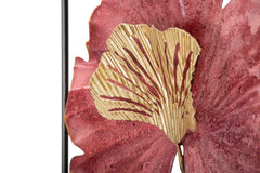 Panneau mural décoratif en métal 3D Lobo Fleurs colorées cadre rectangulaire argenté