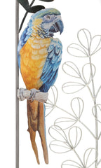 Panneau mural en métal perroquet coloré cadre élégant
