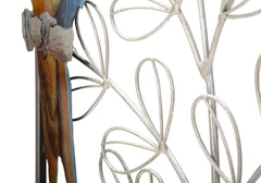 Panneau mural en métal perroquet coloré cadre élégant