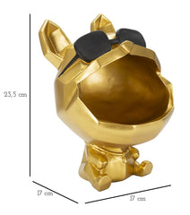 Figurine Chien design cartoon support doré