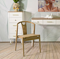 Chaise en bois Japon siège rotin tissé