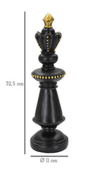 Roi d'échecs noir décorations dorées