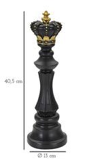 Roi d'échecs noir décorations dorées