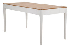 Table rectangulaire Matera Bois Blanc plateau Brun