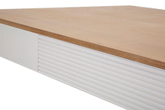 Table rectangulaire Matera Bois Blanc plateau Brun