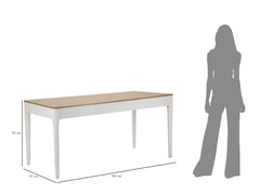 Table rectangulaire Matera Bois Blanc plateau Brun