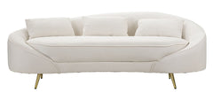 Canapé 3 places Oslo Tissu beige pieds métal doré