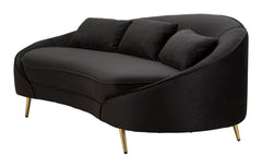 SOFA 3 SEATERS OSLO WITH CUSHIONS BLACK CM 185X84X68